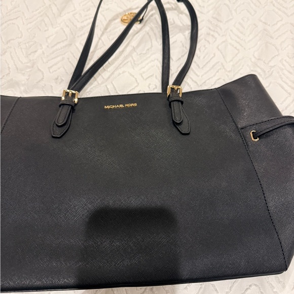 Michael Kors Black Tote with Gold Accents - Picture 5 of 9